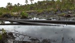 Vista del curso del oleoducto en la zona de derrame en zona del oleoducto, 4 de diciembre de 2013. Foto proporcionada por Acodecospat.