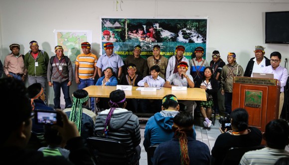Conferencia de Prensa del 13 de agosto, local de AIDESEP.