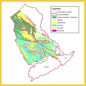 Mapa de actividades recomendadas para la provincia de Loreto-Naurta, por el ZEE de 2001.
